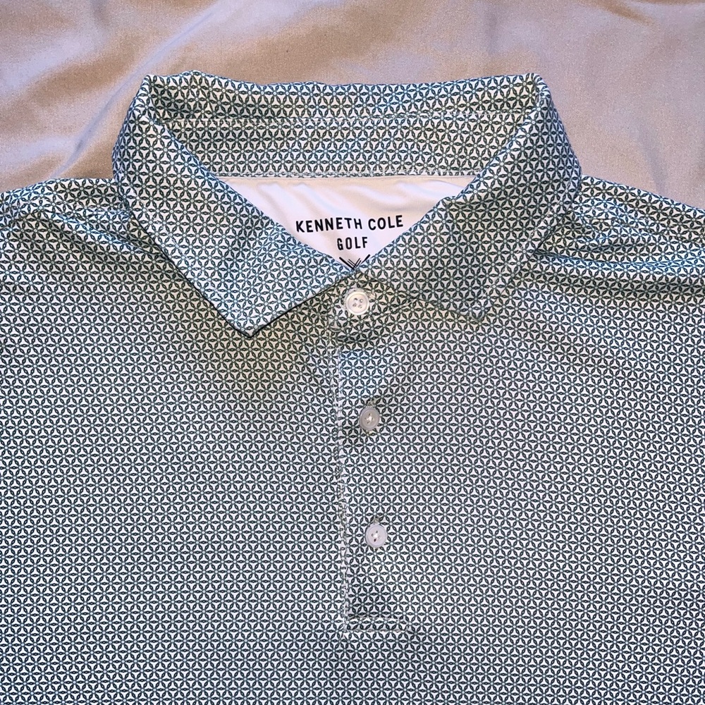 Kenneth Cole Blue Pattern Polo Shirt